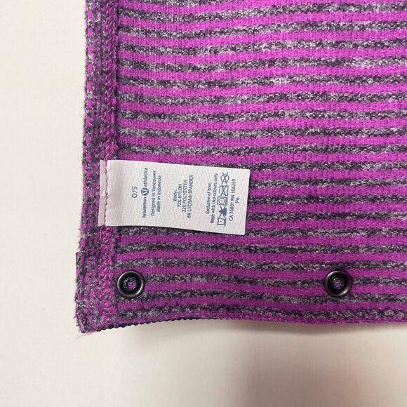 Lululemon Vinyasa Convertible Snap Circle Scarf Shawl Purple Grey Striped Rulu - Picture 6 of 6
